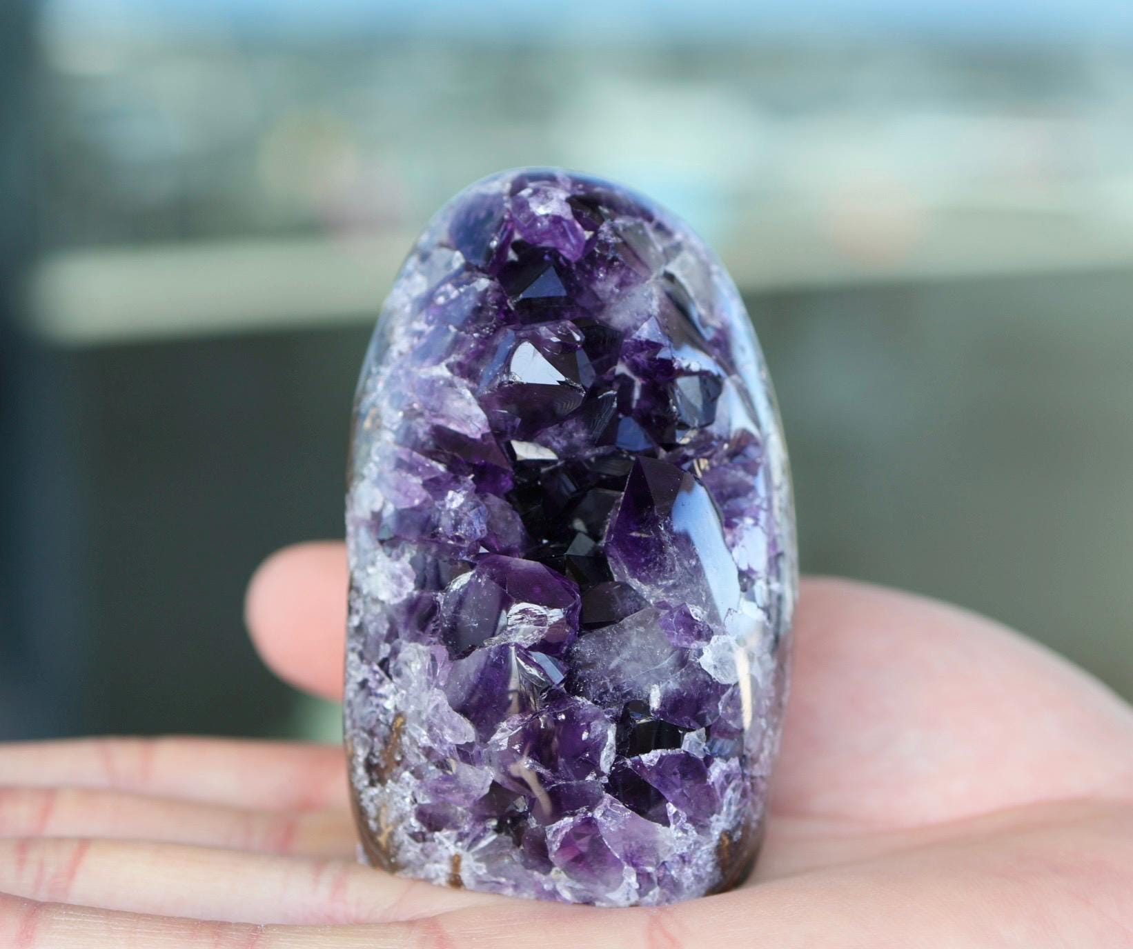 Deep Purple Uruguay Amethyst Geode | Natural Crystal Cave | Standing Amethyst Decor | One of a Kind | 234g