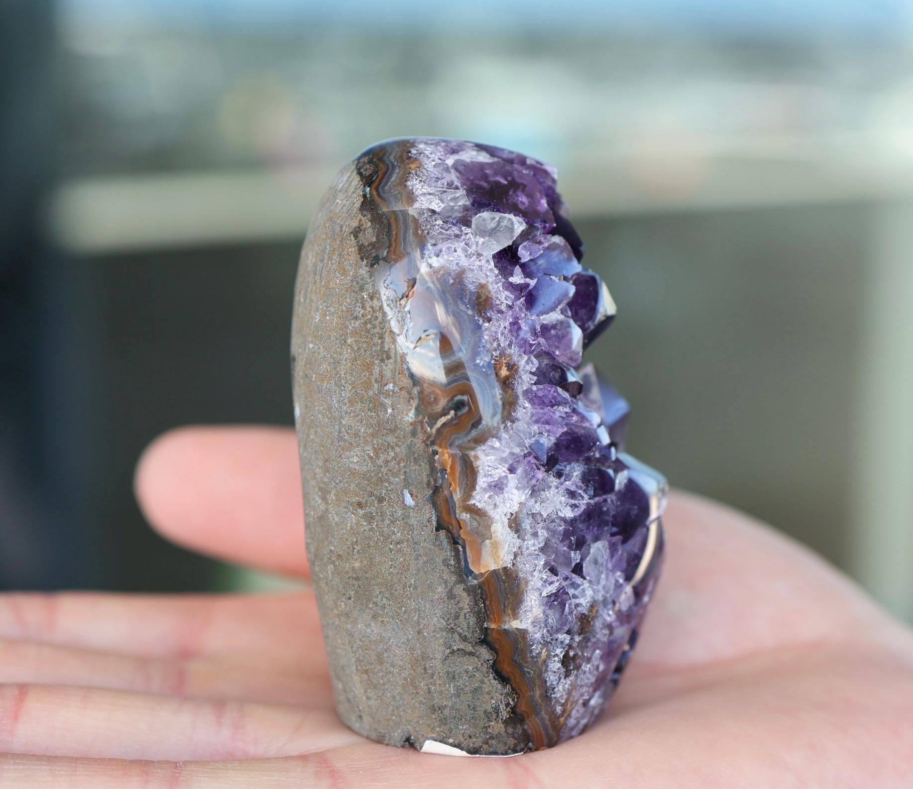 Deep Purple Uruguay Amethyst Geode | Natural Crystal Cave | Standing Amethyst Decor | One of a Kind | 234g