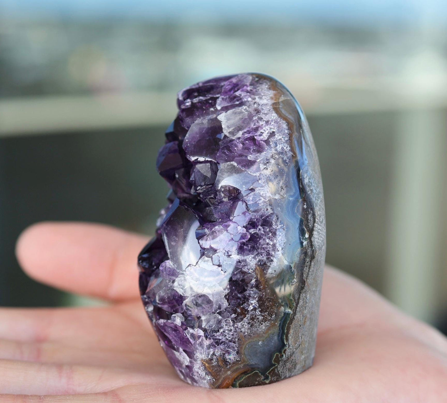 Deep Purple Uruguay Amethyst Geode | Natural Crystal Cave | Standing Amethyst Decor | One of a Kind | 234g
