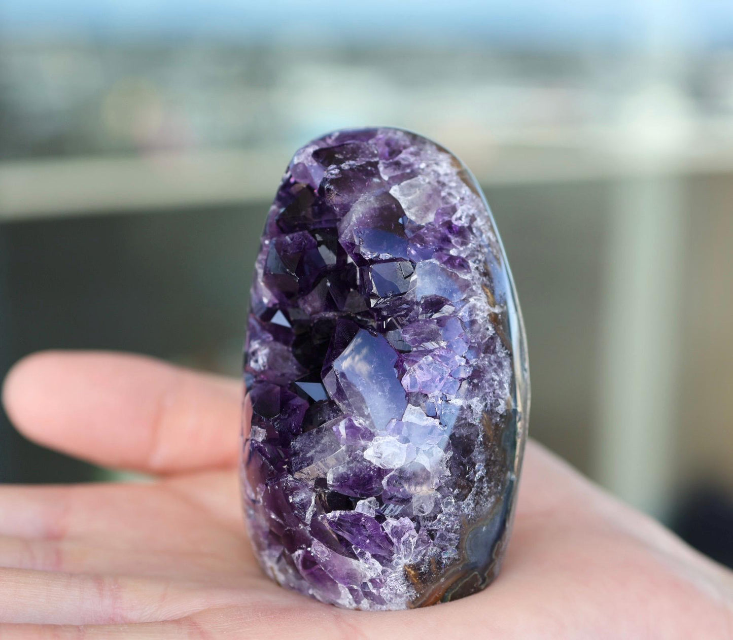 Deep Purple Uruguay Amethyst Geode | Natural Crystal Cave | Standing Amethyst Decor | One of a Kind | 234g