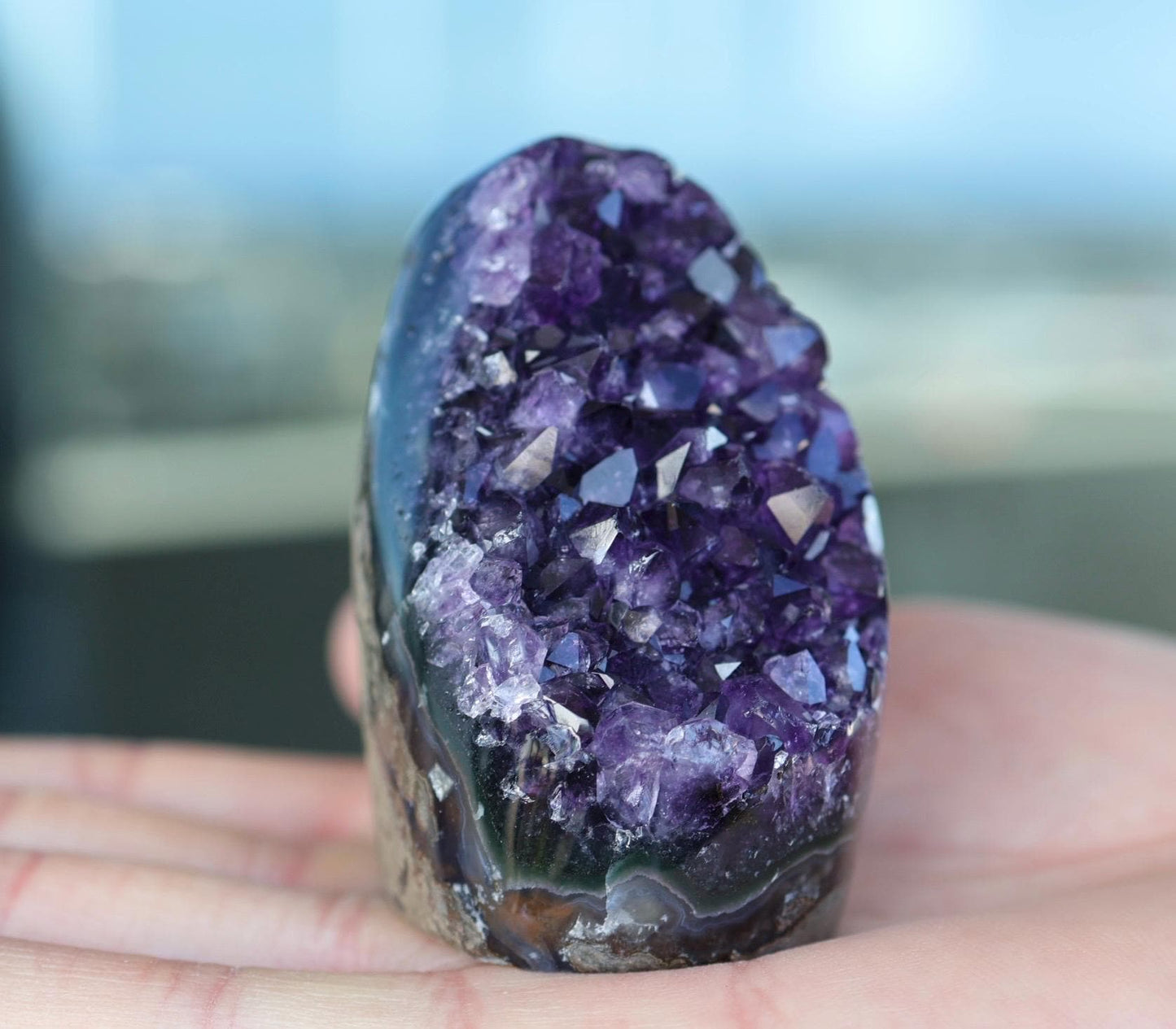 Natural Amethyst Geode 205g, Deep Purple Crystal Cluster, Freeform Amethyst, Druzy Quartz Crystal, Home Decor, Shelf Decor, Gift for Her