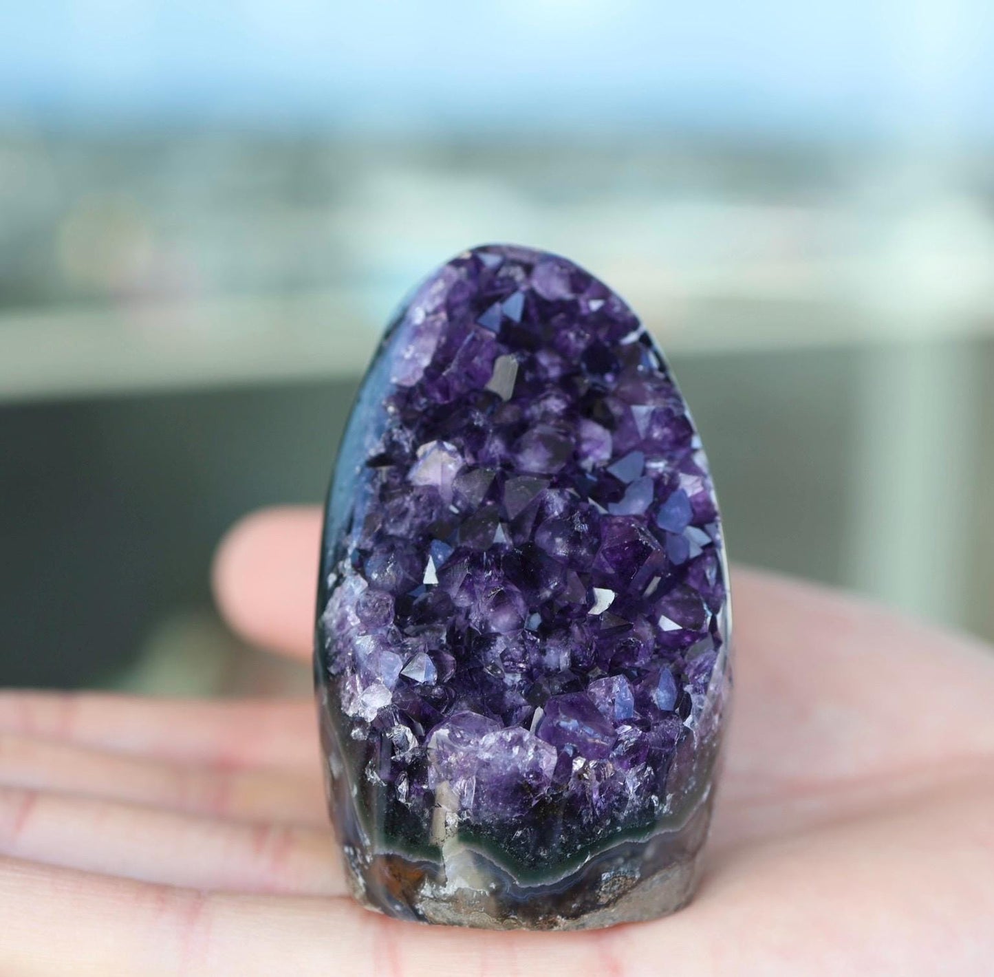 Natural Amethyst Geode 205g, Deep Purple Crystal Cluster, Freeform Amethyst, Druzy Quartz Crystal, Home Decor, Shelf Decor, Gift for Her