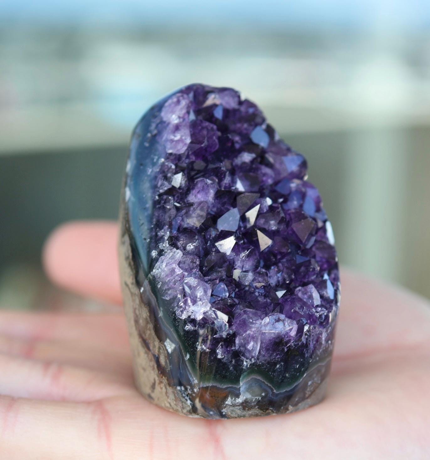 Natural Amethyst Geode 205g, Deep Purple Crystal Cluster, Freeform Amethyst, Druzy Quartz Crystal, Home Decor, Shelf Decor, Gift for Her
