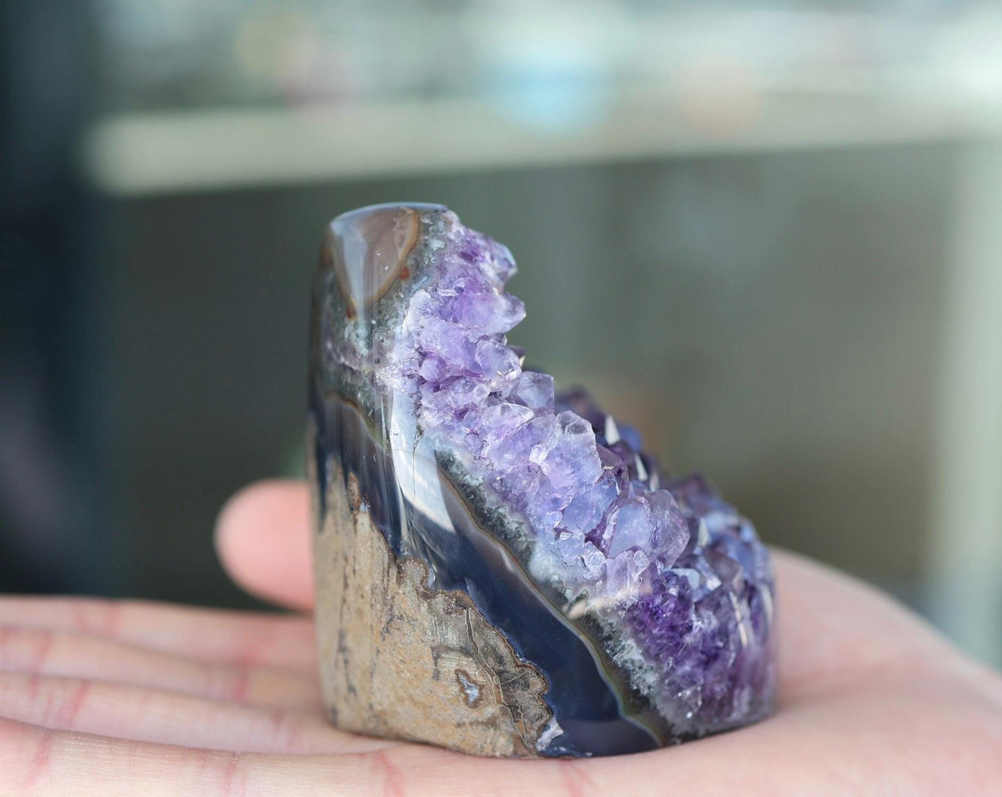 Natural Amethyst Geode 310g, Deep Purple Amethyst Cluster, Freeform Crystal Decor, Druzy Quartz Display, Home Shelf Decor, Gift for Her