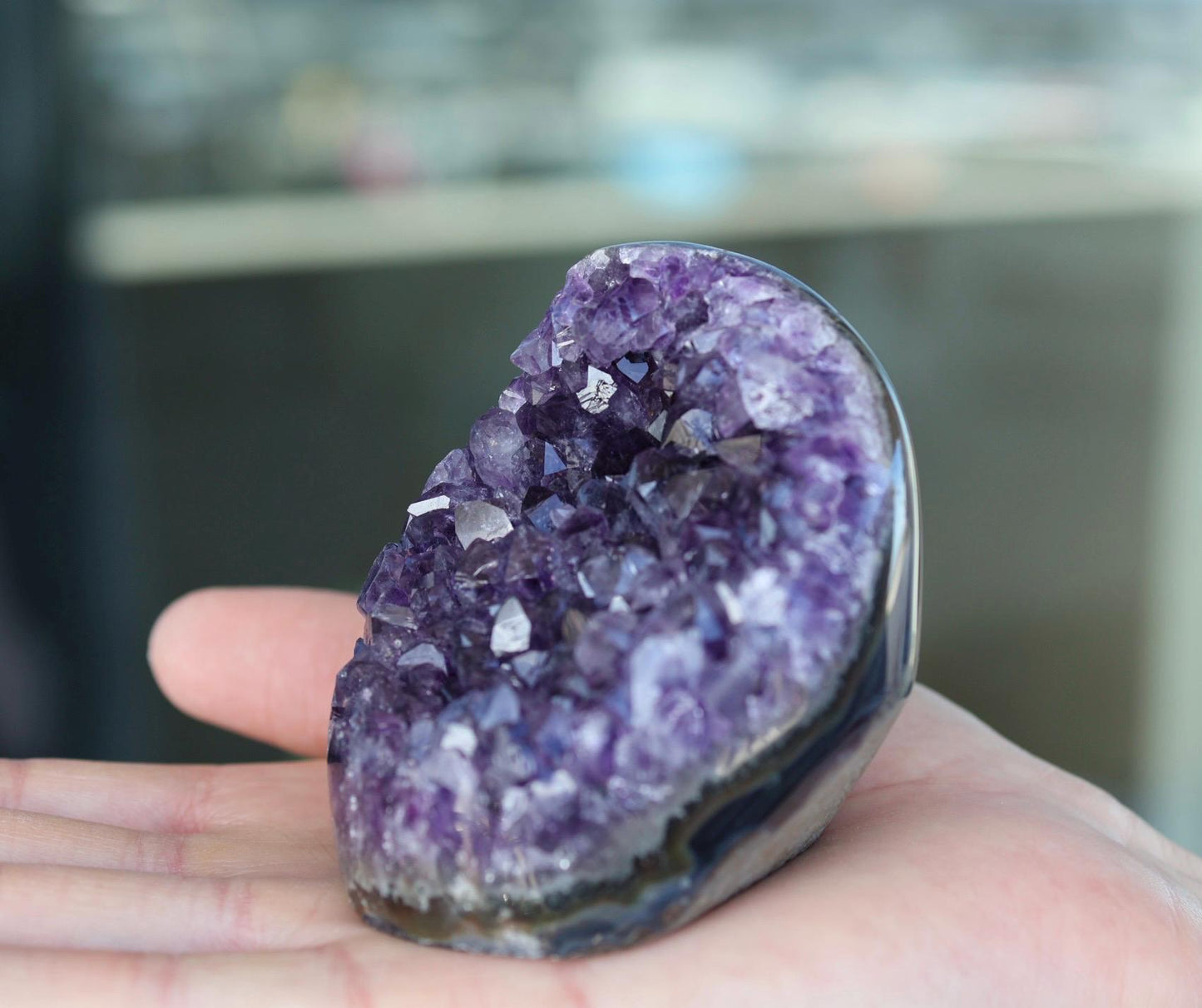 Natural Amethyst Geode 310g, Deep Purple Amethyst Cluster, Freeform Crystal Decor, Druzy Quartz Display, Home Shelf Decor, Gift for Her