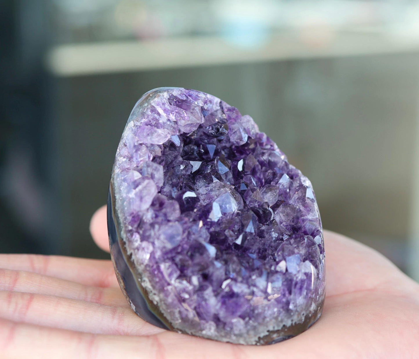 Natural Amethyst Geode 310g, Deep Purple Amethyst Cluster, Freeform Crystal Decor, Druzy Quartz Display, Home Shelf Decor, Gift for Her
