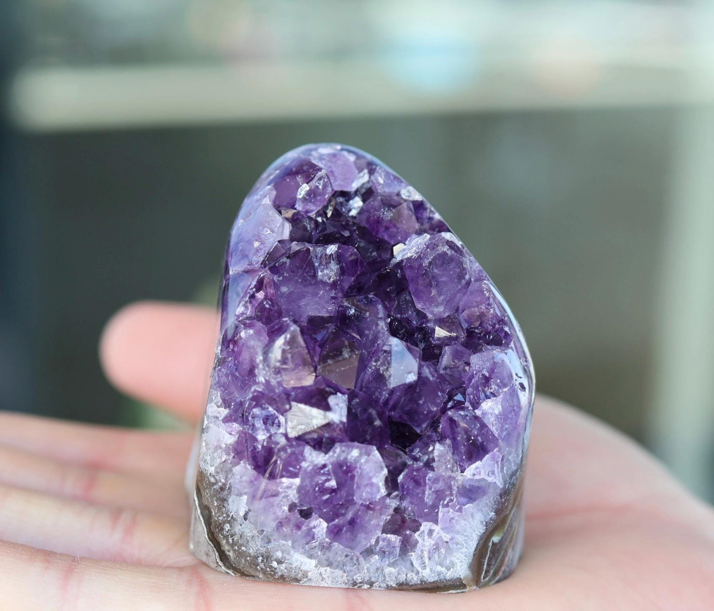 Amethyst Geode, Natural Purple Crystal Cluster, Druzy Quartz, Mineral Specimen, Crystal Decor, One of a Kind 252g