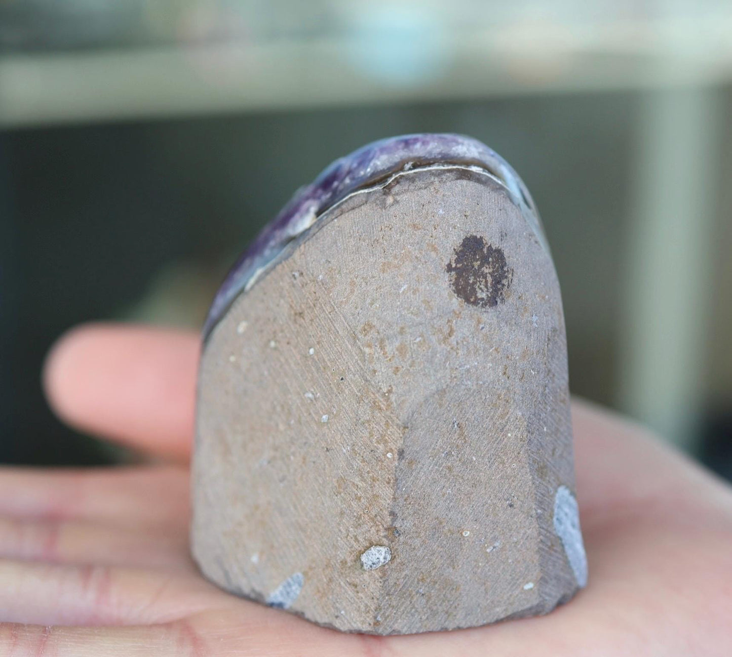 Amethyst Geode, Natural Purple Crystal Cluster, Druzy Quartz, Mineral Specimen, Crystal Decor, One of a Kind 252g