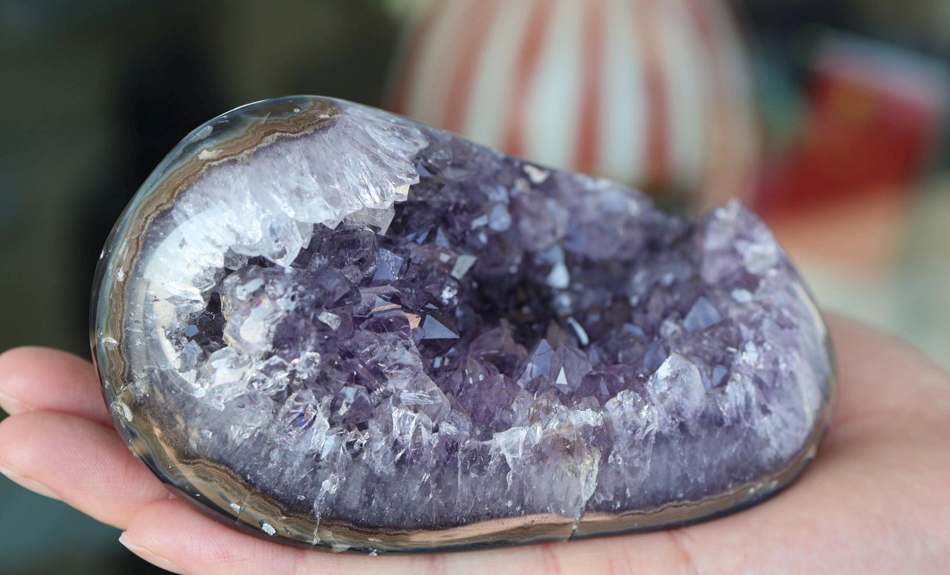 Amethyst Geode, Amethyst Crystal Cluster, Natural Purple Crystal, Druzy Quartz, Agate Geode, Crystal Decor, 852g