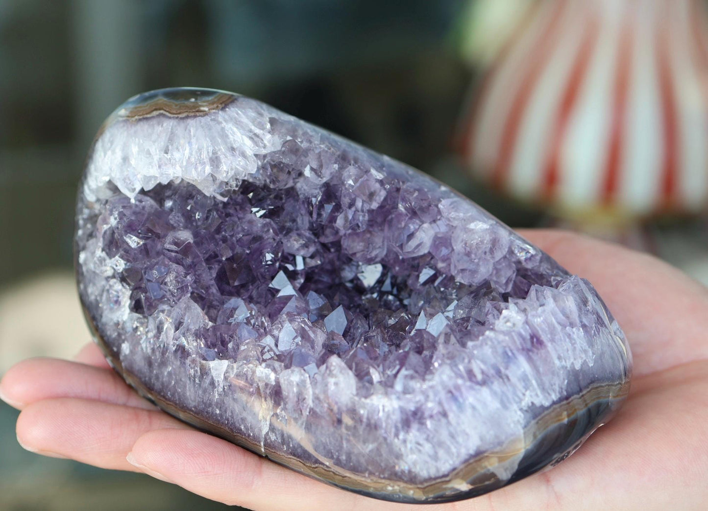 Amethyst Geode, Amethyst Crystal Cluster, Natural Purple Crystal, Druzy Quartz, Agate Geode, Crystal Decor, 852g