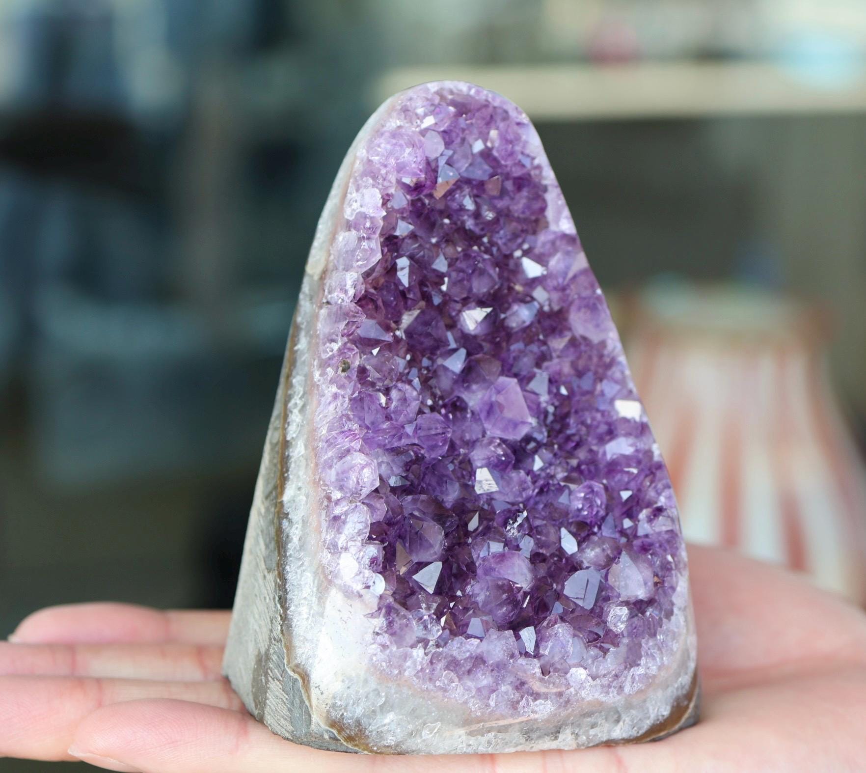 Amethyst Geode, Amethyst Crystal Cluster, Natural Purple Crystal, Druzy Quartz, Raw Amethyst, Crystal Decor, 742g