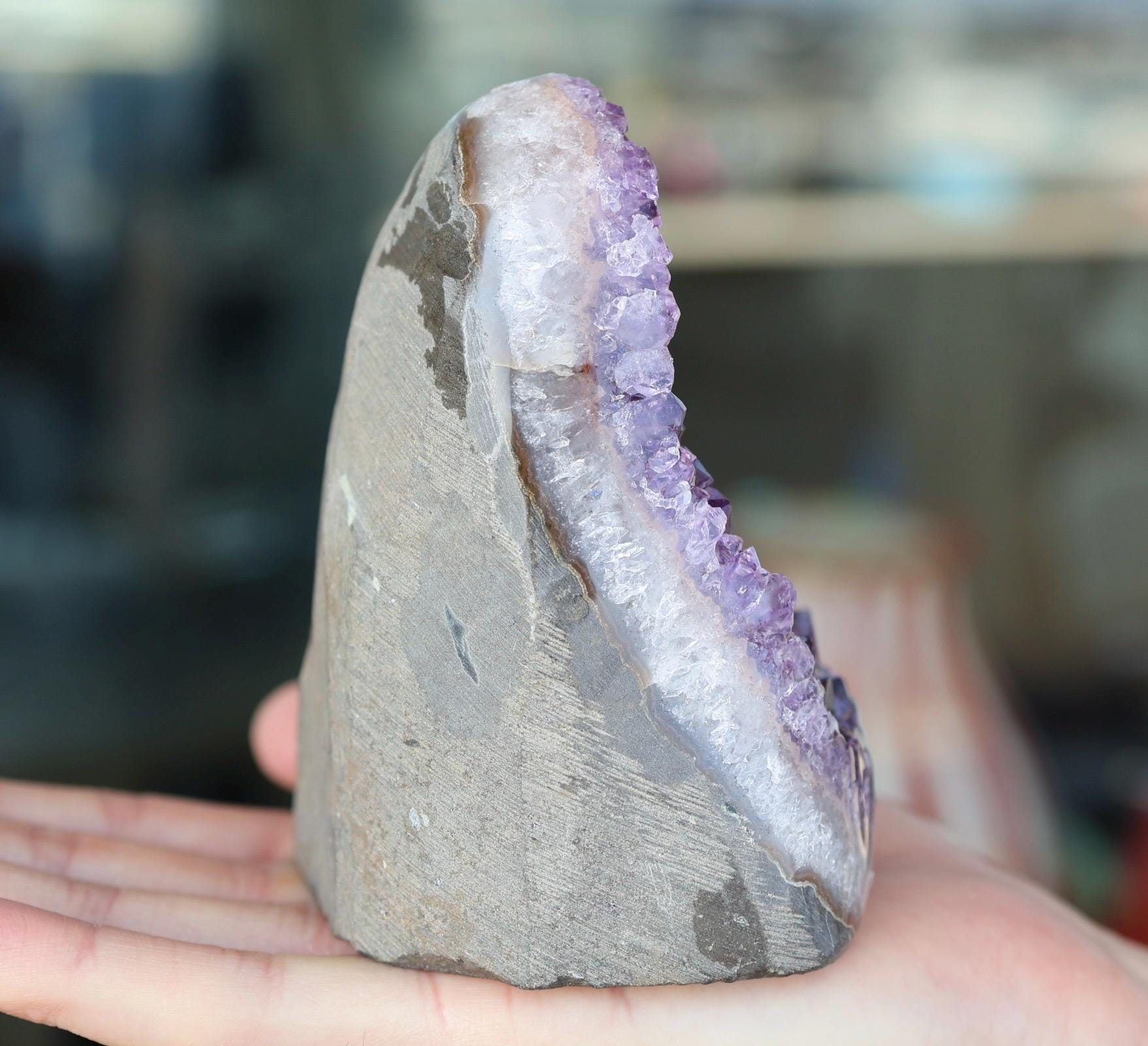 Amethyst Geode, Amethyst Crystal Cluster, Natural Purple Crystal, Druzy Quartz, Raw Amethyst, Crystal Decor, 742g