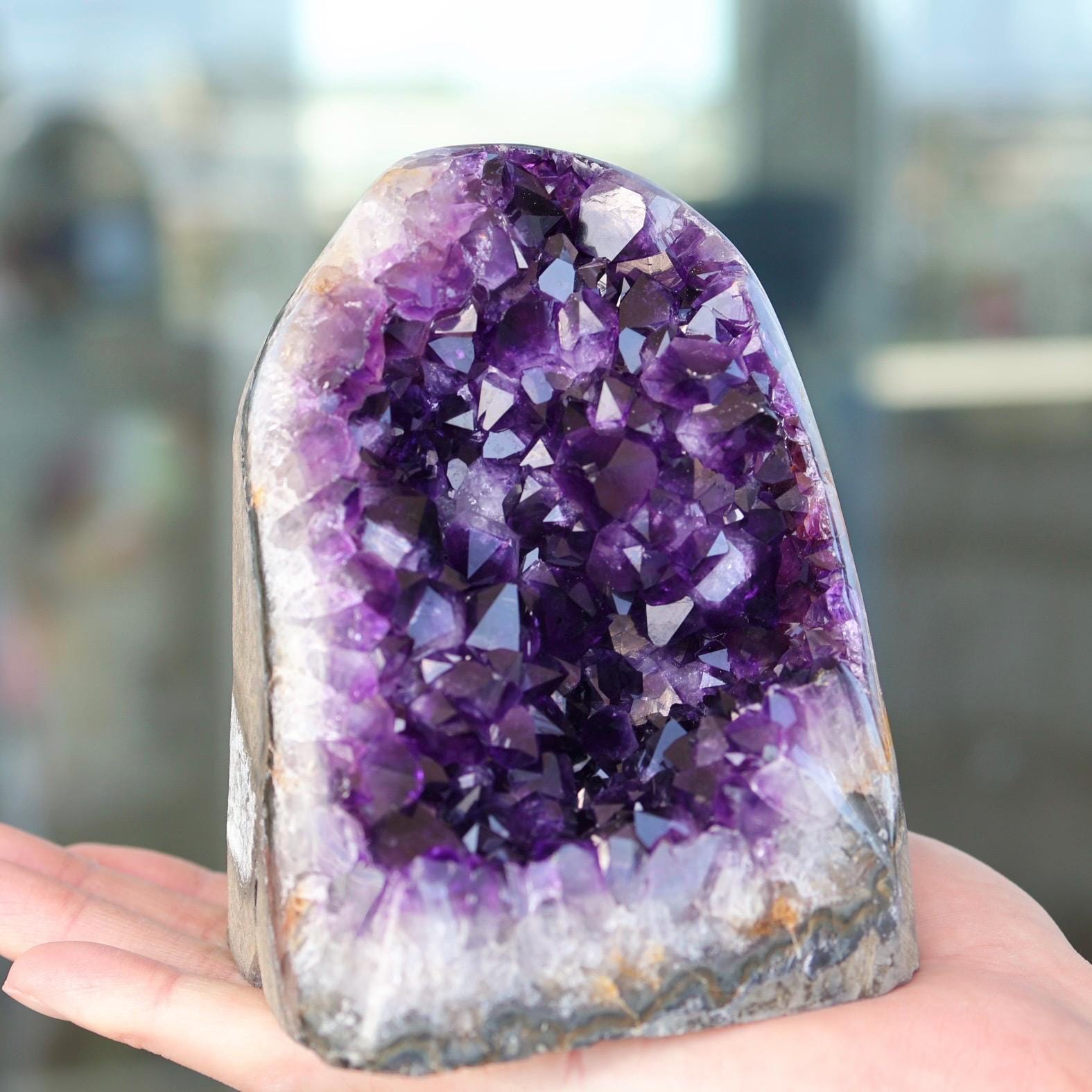 Uruguay Amethyst Geode – Deep Purple Natural Crystal Cluster – 1433g