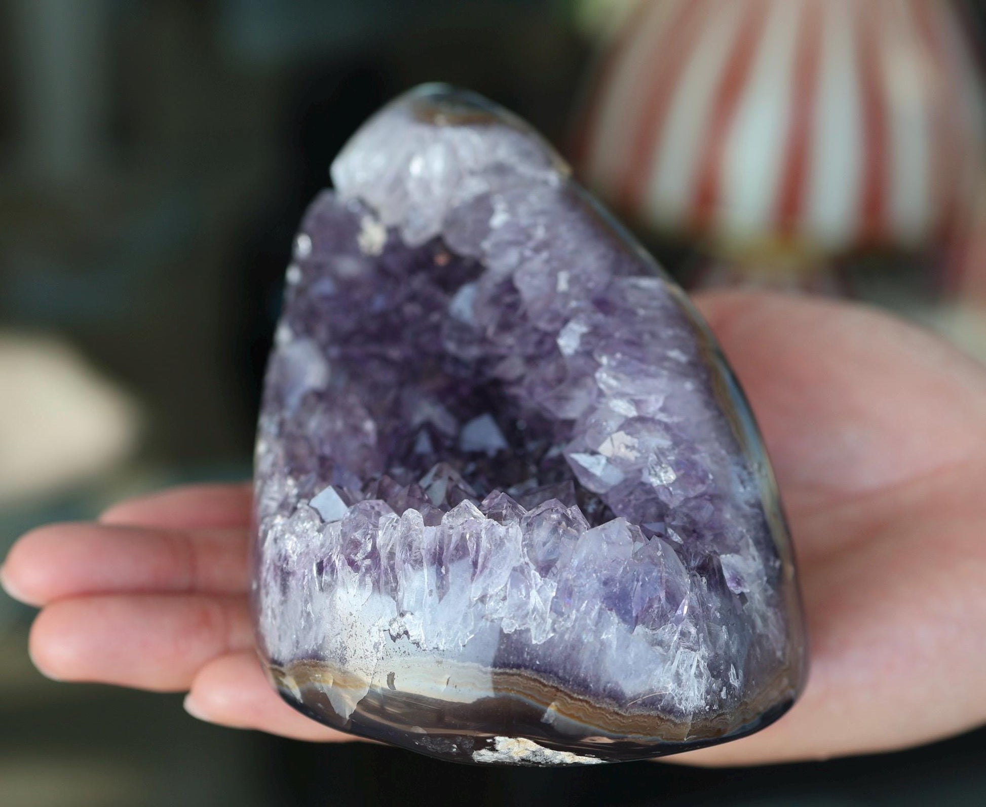 Amethyst Geode, Amethyst Crystal Cluster, Natural Purple Crystal, Druzy Quartz, Agate Geode, Crystal Decor, 852g