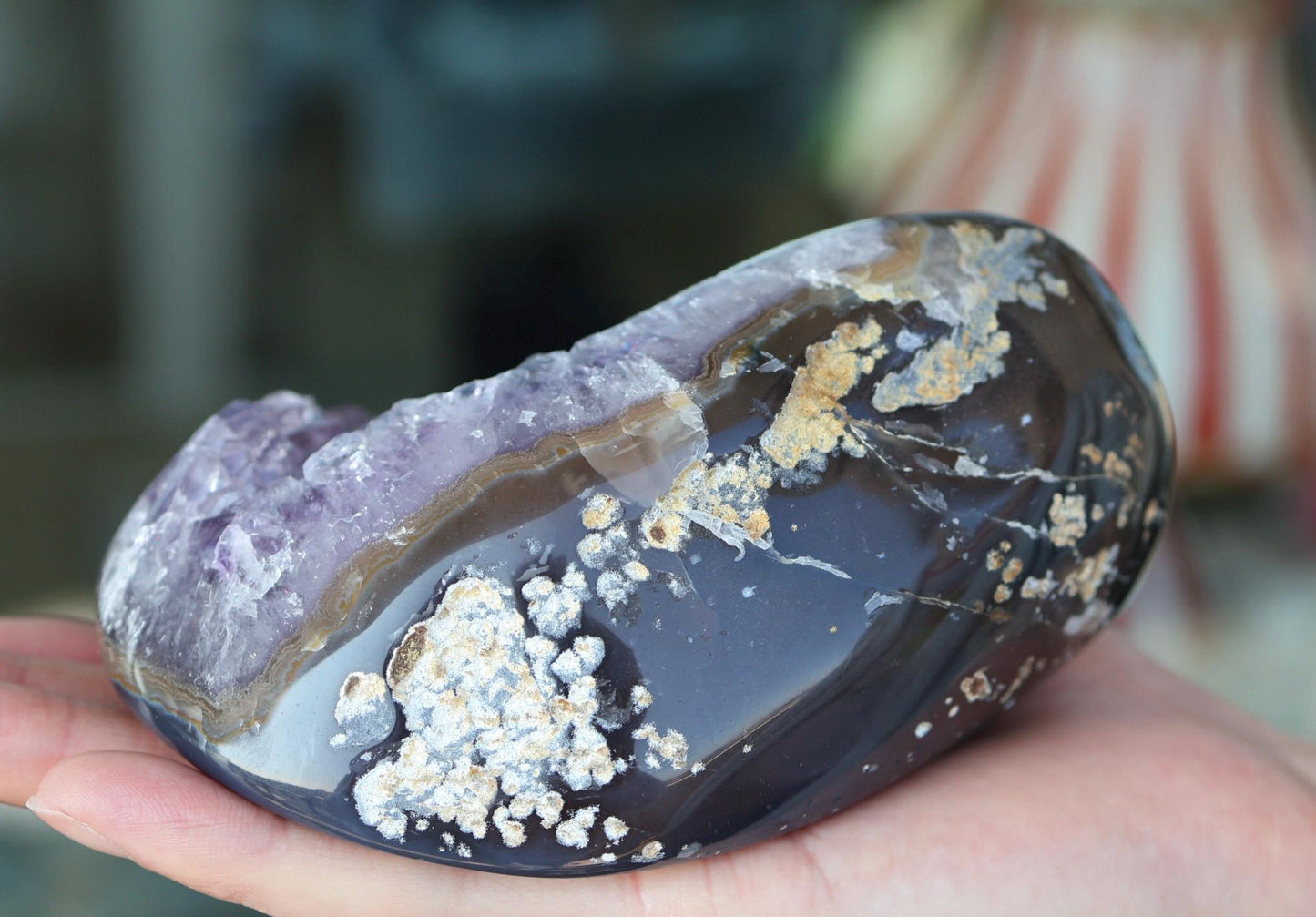 Amethyst Geode, Amethyst Crystal Cluster, Natural Purple Crystal, Druzy Quartz, Agate Geode, Crystal Decor, 852g