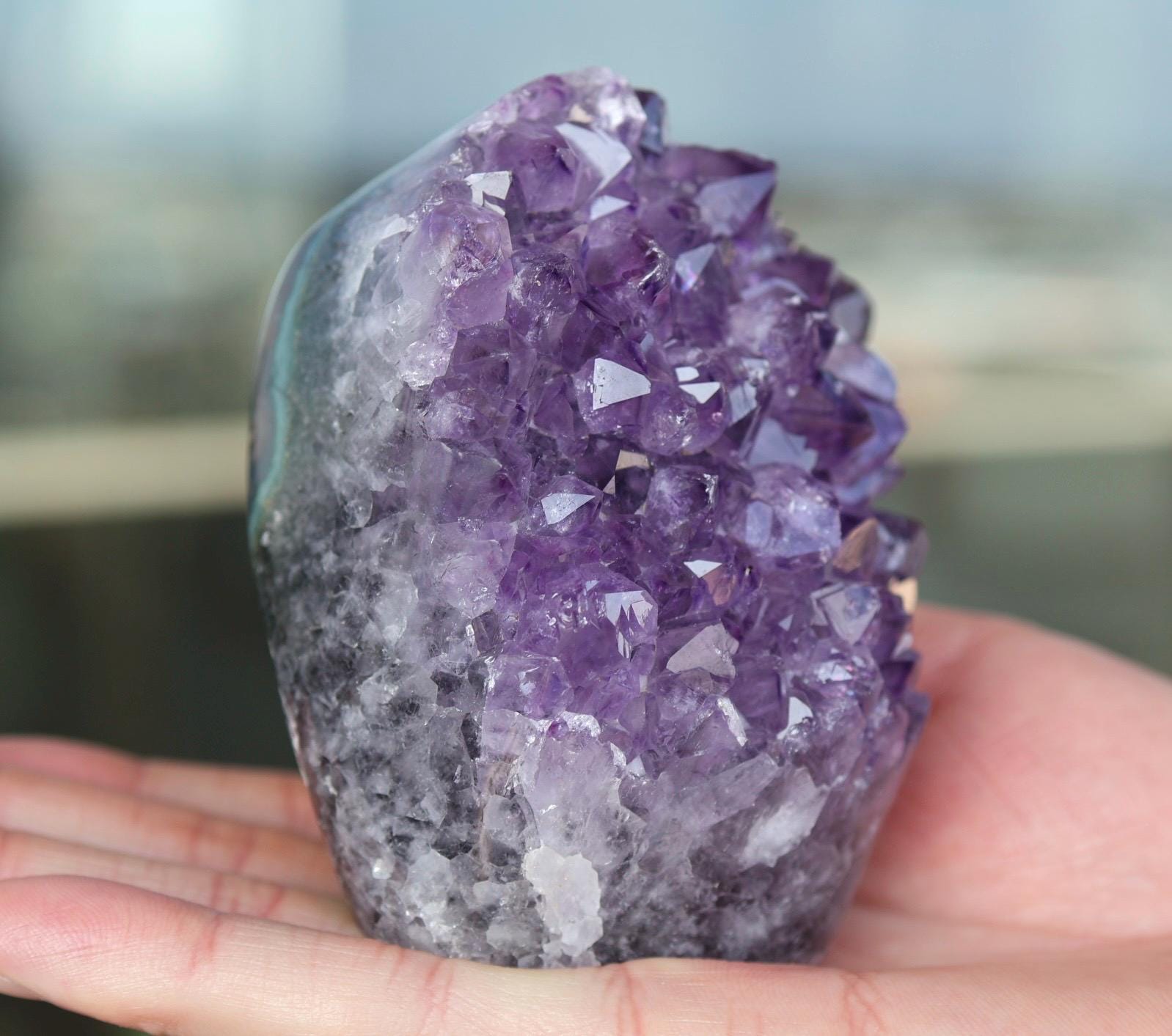 Amethyst Geode, Amethyst Crystal Cluster, Natural Purple Crystal, Druzy Quartz, Raw Amethyst, Crystal Decor, 474g