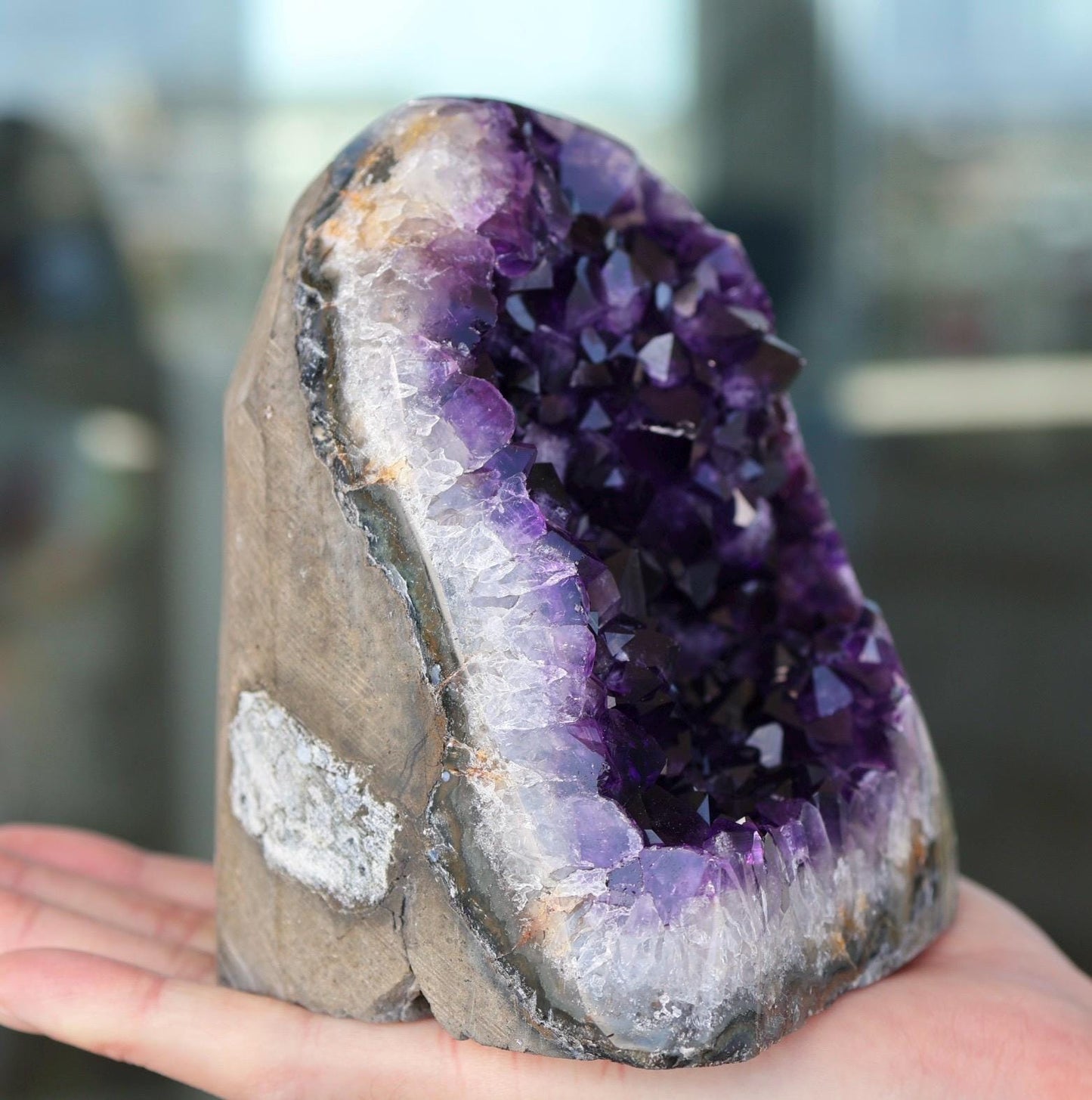 Uruguay Amethyst Geode – Deep Purple Natural Crystal Cluster – 1433g