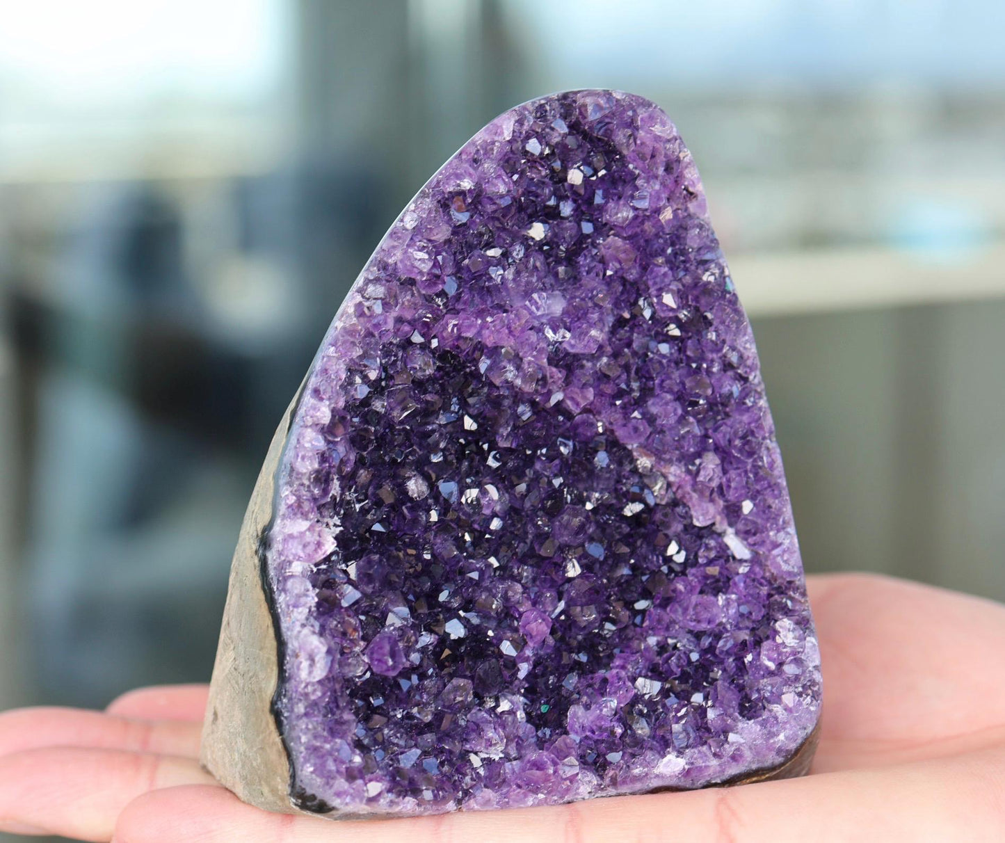 Raw Amethyst Geode Cluster: Purple Crystal for Meditation (552g)