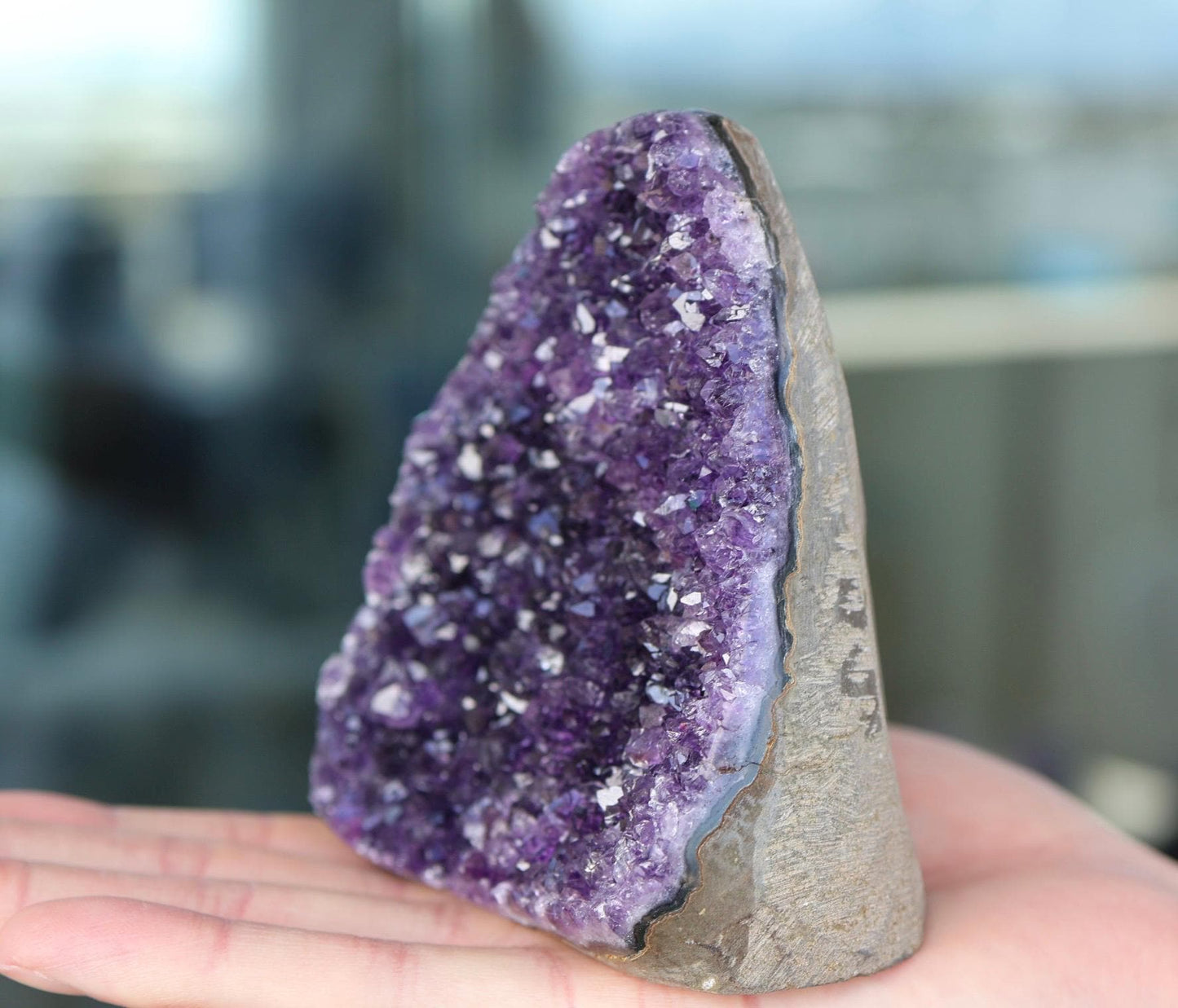 Raw Amethyst Geode Cluster: Purple Crystal for Meditation (552g)