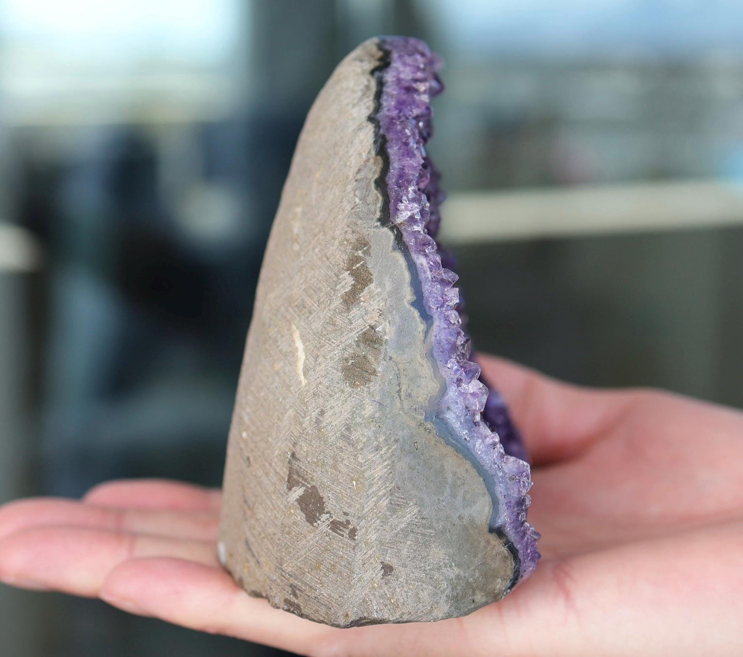 Raw Amethyst Geode Cluster: Purple Crystal for Meditation (552g)
