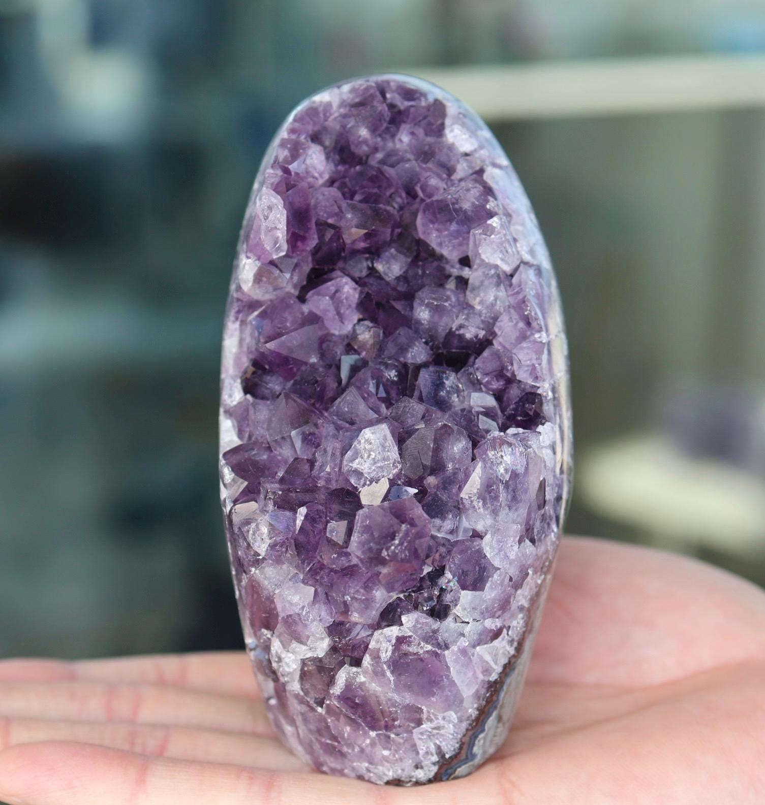 Amethyst Geode Cluster, Natural Purple Crystal, Druzy Quartz, Crystal Decor, Mineral Specimen, 795g