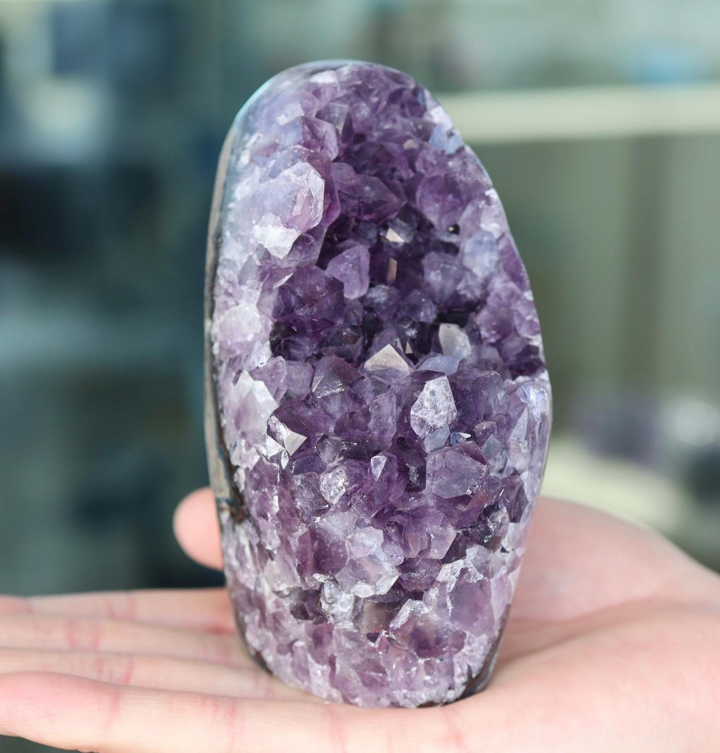 Amethyst Geode Cluster, Natural Purple Crystal, Druzy Quartz, Crystal Decor, Mineral Specimen, 795g