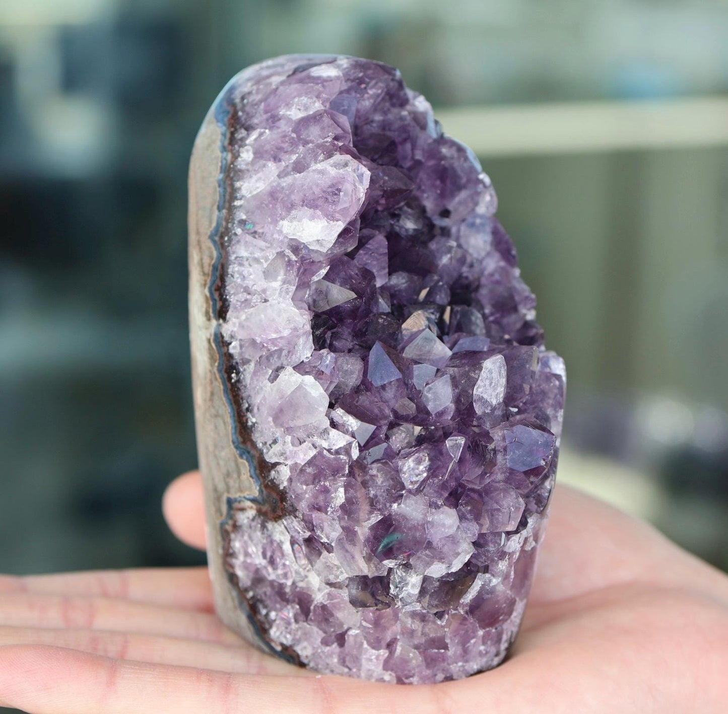 Amethyst Geode Cluster, Natural Purple Crystal, Druzy Quartz, Crystal Decor, Mineral Specimen, 795g