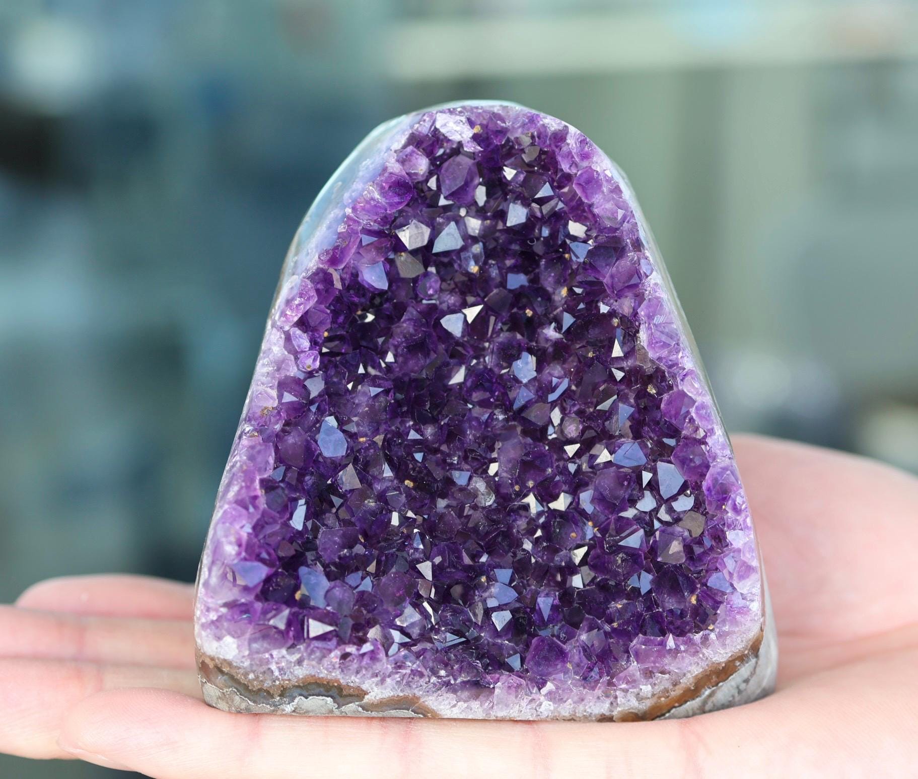 Amethyst Geode, Amethyst Crystal Cluster, Deep Purple Crystal, Natural Amethyst, Druzy Quartz, Crystal Decor, 555g