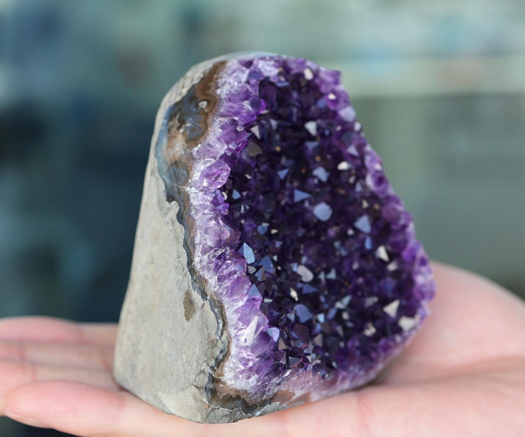 Amethyst Geode, Amethyst Crystal Cluster, Deep Purple Crystal, Natural Amethyst, Druzy Quartz, Crystal Decor, 555g