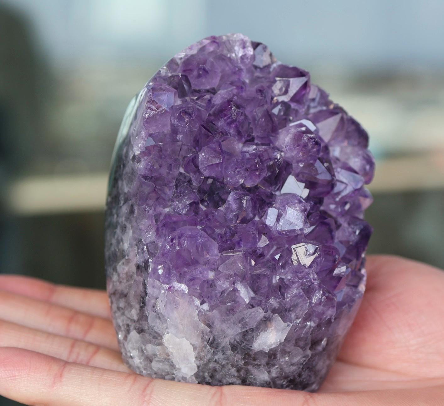 Amethyst Geode, Amethyst Crystal Cluster, Natural Purple Crystal, Druzy Quartz, Raw Amethyst, Crystal Decor, 474g