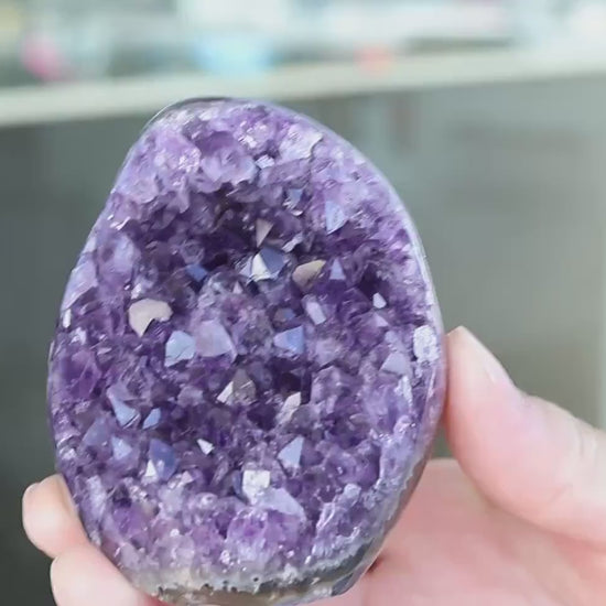 Natural Amethyst Geode 310g, Deep Purple Amethyst Cluster, Freeform Crystal Decor, Druzy Quartz Display, Home Shelf Decor, Gift for Her