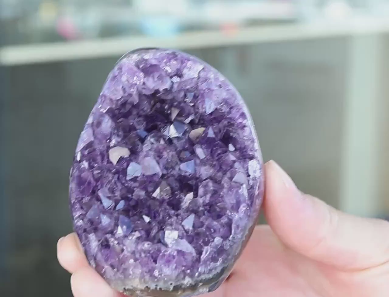 Natural Amethyst Geode 310g, Deep Purple Amethyst Cluster, Freeform Crystal Decor, Druzy Quartz Display, Home Shelf Decor, Gift for Her