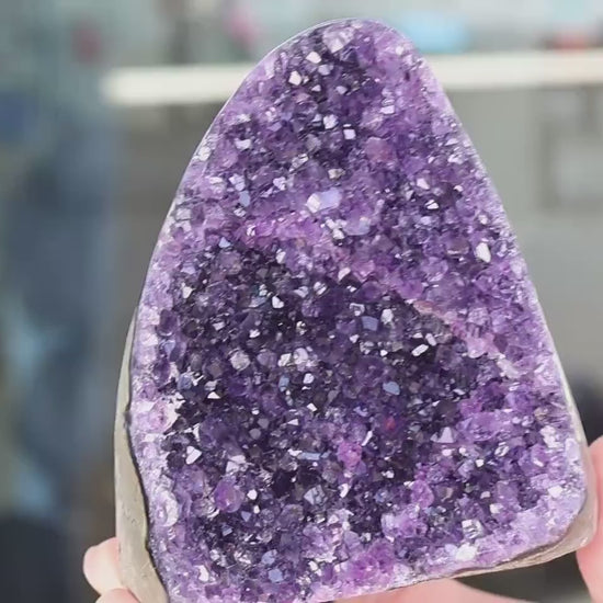 Raw Amethyst Geode Cluster: Purple Crystal for Meditation (552g)