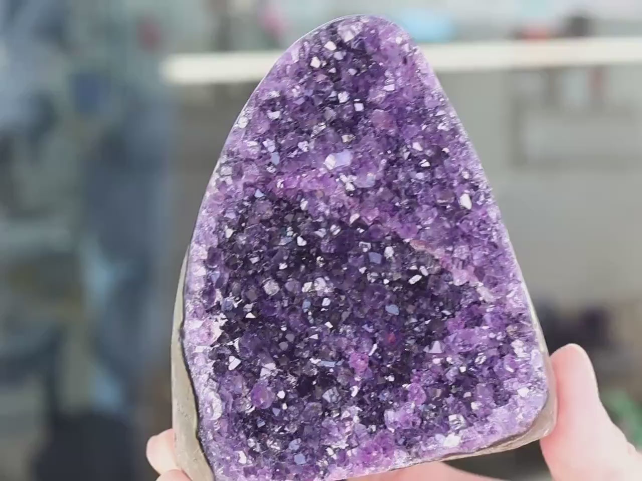Raw Amethyst Geode Cluster: Purple Crystal for Meditation (552g)