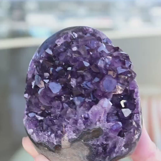 Uruguay Amethyst Geode, Deep Purple Crystal Cluster, Natural Amethyst Cathedral, Collector Crystal Specimen, Luxury Home Decor