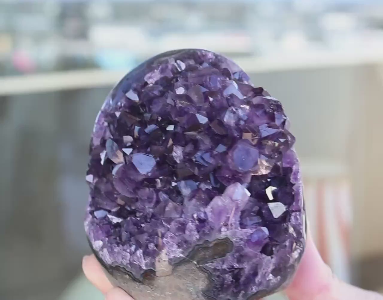 Uruguay Amethyst Geode, Deep Purple Crystal Cluster, Natural Amethyst Cathedral, Collector Crystal Specimen, Luxury Home Decor