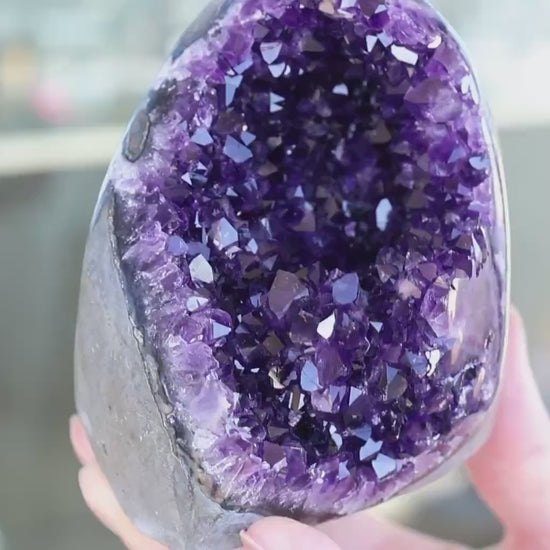 Large Uruguay Amethyst Geode 930g | Deep Purple Crystal Cluster | Natural Druzy Quartz Display Piece | One of a Kind Crystal Decor