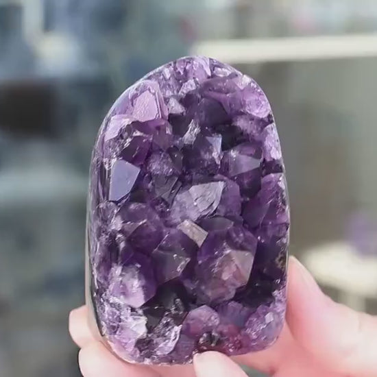 Amethyst Geode, Amethyst Crystal Cluster, Natural Purple Crystal, Druzy Quartz, Raw Amethyst, Crystal Decor, 581g