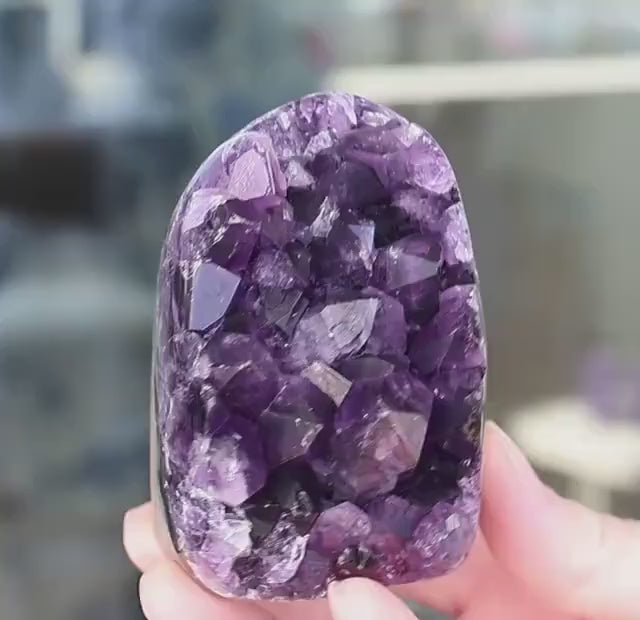 Amethyst Geode, Amethyst Crystal Cluster, Natural Purple Crystal, Druzy Quartz, Raw Amethyst, Crystal Decor, 581g