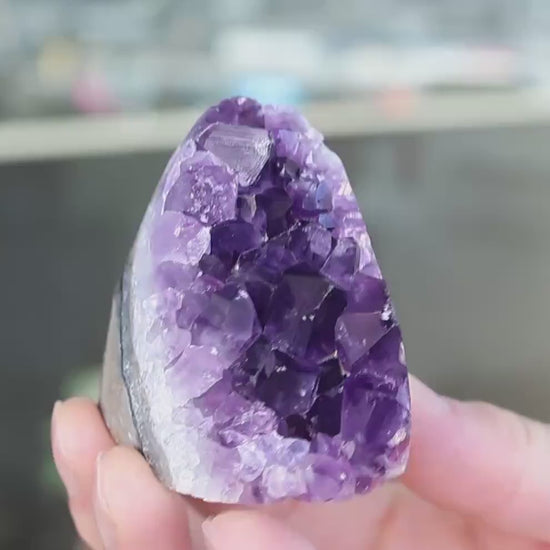 Natural Uruguay Amethyst Geode | Deep Purple Large Crystal Cluster | Standing Crystal Cave | One of a Kind Home Decor | 169g