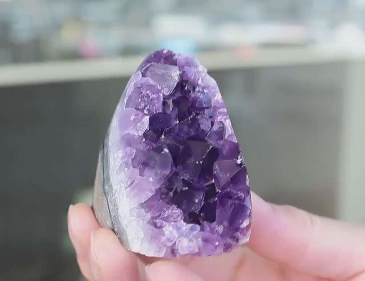 Natural Uruguay Amethyst Geode | Deep Purple Large Crystal Cluster | Standing Crystal Cave | One of a Kind Home Decor | 169g