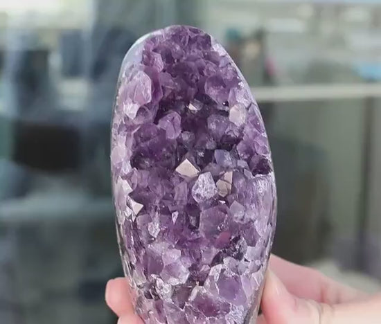Amethyst Geode Cluster, Natural Purple Crystal, Druzy Quartz, Crystal Decor, Mineral Specimen, 795g