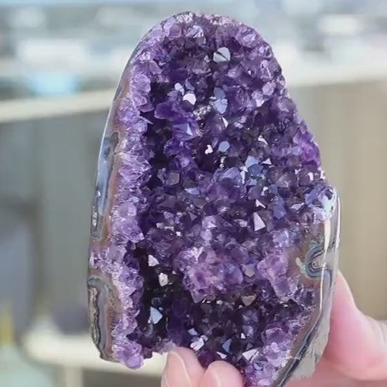Uruguay Amethyst Cathedral, Deep Purple Amethyst Geode, Natural Crystal Specimen, Druzy Crystal Cluster, Amethyst Home Decor, Gift for Her