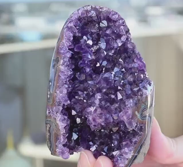 Uruguay Amethyst Cathedral, Deep Purple Amethyst Geode, Natural Crystal Specimen, Druzy Crystal Cluster, Amethyst Home Decor, Gift for Her