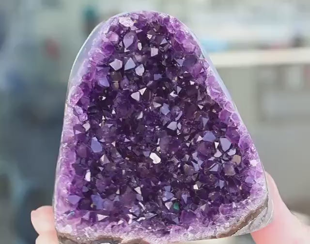 Amethyst Geode, Amethyst Crystal Cluster, Deep Purple Crystal, Natural Amethyst, Druzy Quartz, Crystal Decor, 555g