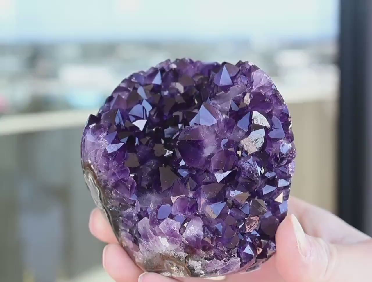 Deep Purple Amethyst Geode 515g | High Grade Uruguay Crystal Cluster | Natural Druzy Display Piece | Unique Crystal Decor